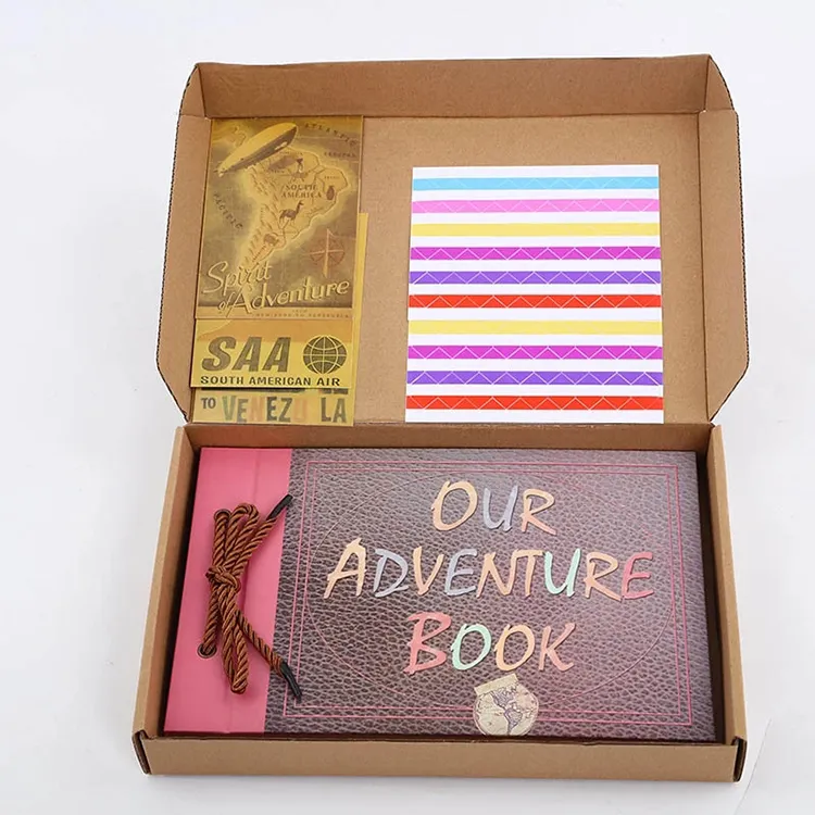 Álbum de recortes artesanais para aniversários, livro de recortes, livro de aventura, 40 páginas, filme para viagem