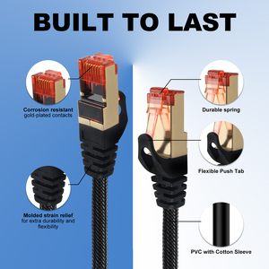 CAT8 LAN-Kabel mit 24K Golden Plug Tester PVC-Mantel blankes Kupfer 5m Länge Geschirmtes Kommunikation kabel Netzwerk SFTP-Typ - Product Image 3