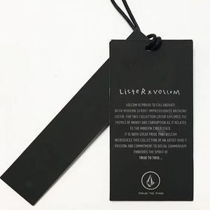 Etiqueta colgante de tela con logotipo personalizado reciclable para ropa, etiquetas colgantes de tela de lona con cuerda de algodón de alta calidad - Product Image 5