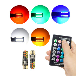 T10 W5w RGB <strong>LED</strong> 12SMD COB Wedge Indicator Light Multi-Color New Condition Remote Control Flashing/Flickering Turn Signals - Product Image 2