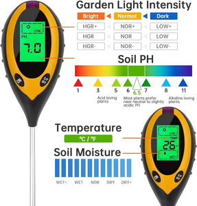 ST-02 <strong>4</strong> <strong>in</strong> <strong>1</strong> Soil Tester Humidity Moisture PH Soil Meter Soil PH Meter Tester for Plant 3.5-8 pH (3.5-6.5 Acid, 7-8 Alkaline) - Product Image 5