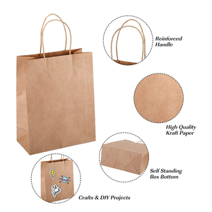 8X4.25X10.5 Bán Buôn Túi Giấy Kraft Màu Nâu Mua Sắm Túi Quà Tặng Hàng Hóa Có Tay Cầm - Product Image 5