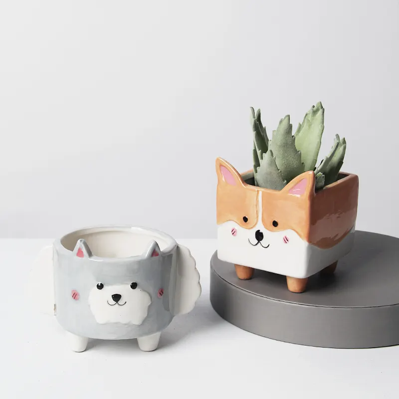 Diskon Besar Pot Bunga Hewan Corgi Lucu