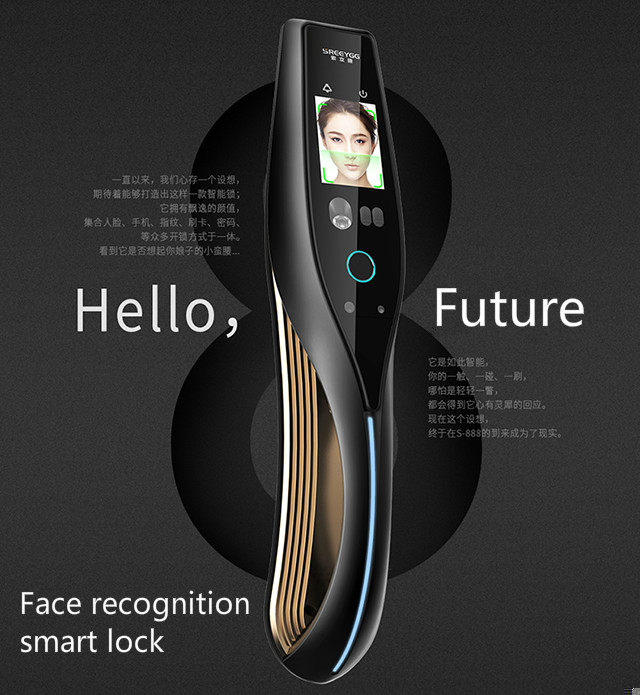 Doubwin Factory Price S888max Face ID Intelligent Door Lock Usmart Go Lock Fingerprint Palmprint Password Smart Wifi Door Lock