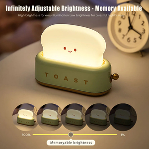 USB Toast Karikatur LED Nachtlicht niedlich Heimdekor Kawaii Brot Tischlampe Nachtlampe mit <span class=keywords><strong>Timer</strong></span>