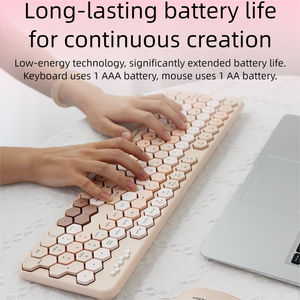 2.4G Draadloos Toetsenbord En Muis Set Ruitvormig Toetsenbord Lange Levensduur Batterij Multimedia Functie 1600Dpi 105 Toetsen - Product Image 2