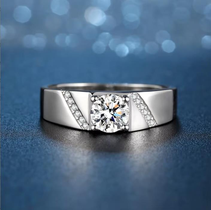3 Men's Ring moissanite + certificate