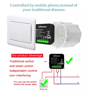 Compatte Rotonda tuya Wi-Fi <span class=keywords><strong>Dimmer</strong></span> Interruttore Bianco per una Crescita Intelligente di Illuminazione con SU OFF Dimming e <span class=keywords><strong>Timer</strong></span>