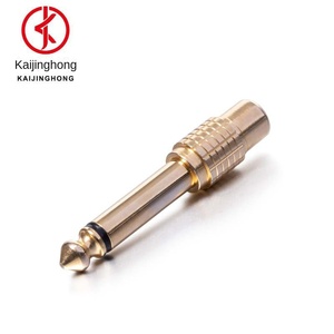 6.35 büyük iki çekirdekli RCA kadın kafa Lotus AV adaptörü için güç amplifikatörü PVC ceket için hoparlör araba Video mikrofon kamera stok - Product Image 4