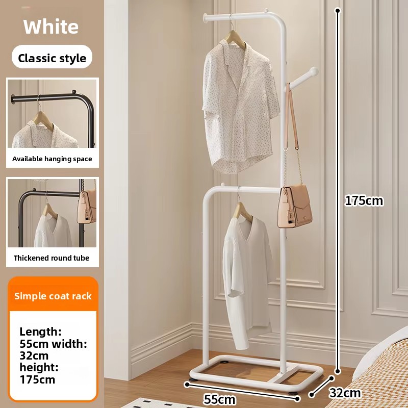 Tubo redondo blanco engrosado + almohadillas ajustables para los pies - longitud 55cm