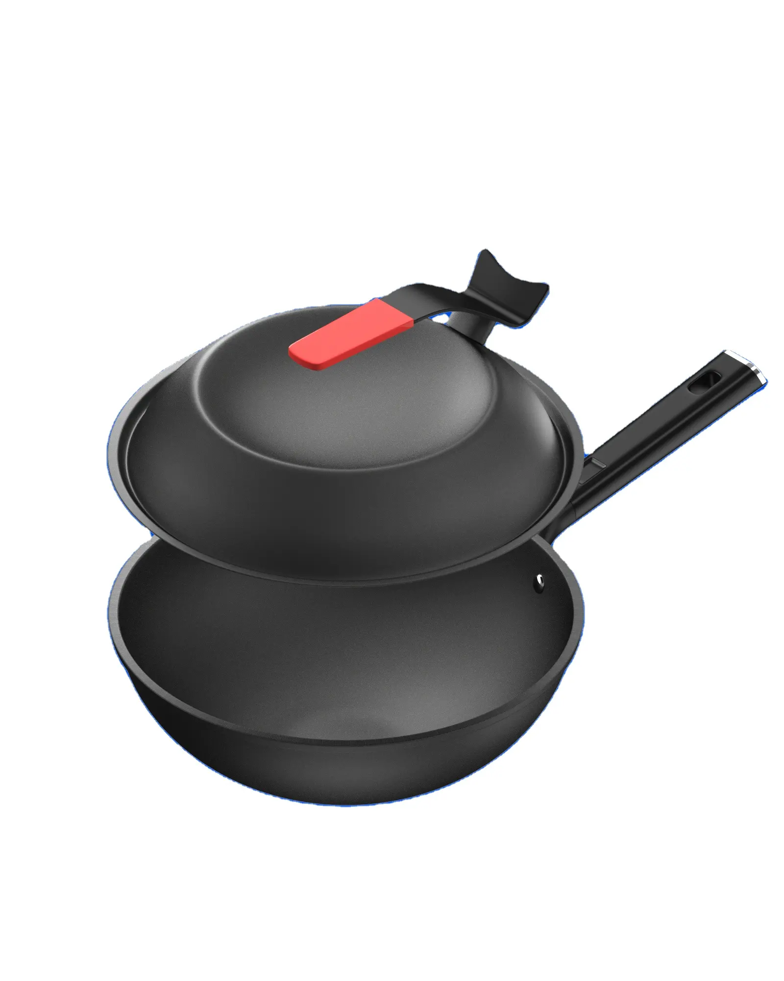 高品質OEM鉄アルミ中華鍋耐久性のある焦げ付き防止中華鍋ディナーセット