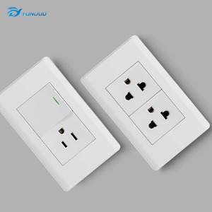 Abd standart 1 Gang 1 yollu 2 yollu anahtarı alev geciktirici PC paneli priz elektrik duvar soket paneli - Product Image 5