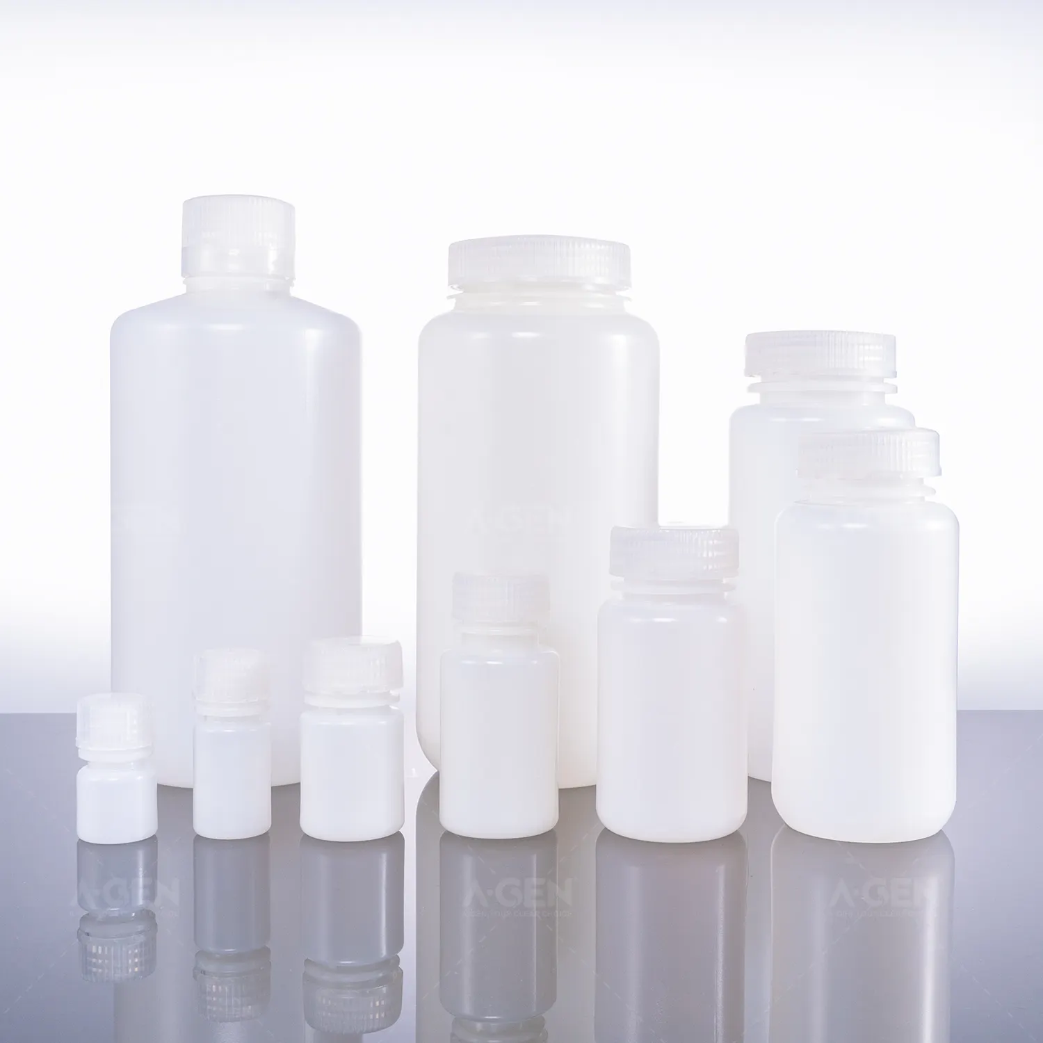 Bouteille de réactif HDPE à large ouverture pour récipient liquide 8ml 15ml 30ml 60ml 125ml 250ml 500ml 1000ml (utilisation en laboratoire)