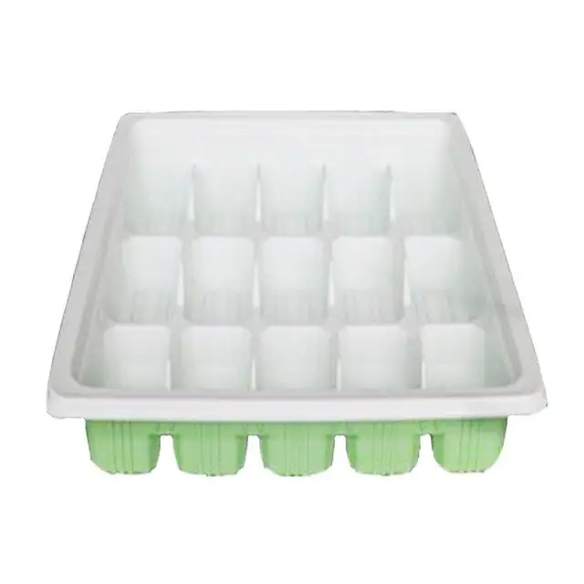 ホワイトブリスター15キャビティプラスチックPET冷凍餃子トレイ蓋付き使い捨てプラスチック餃子包装トレイ食品用
