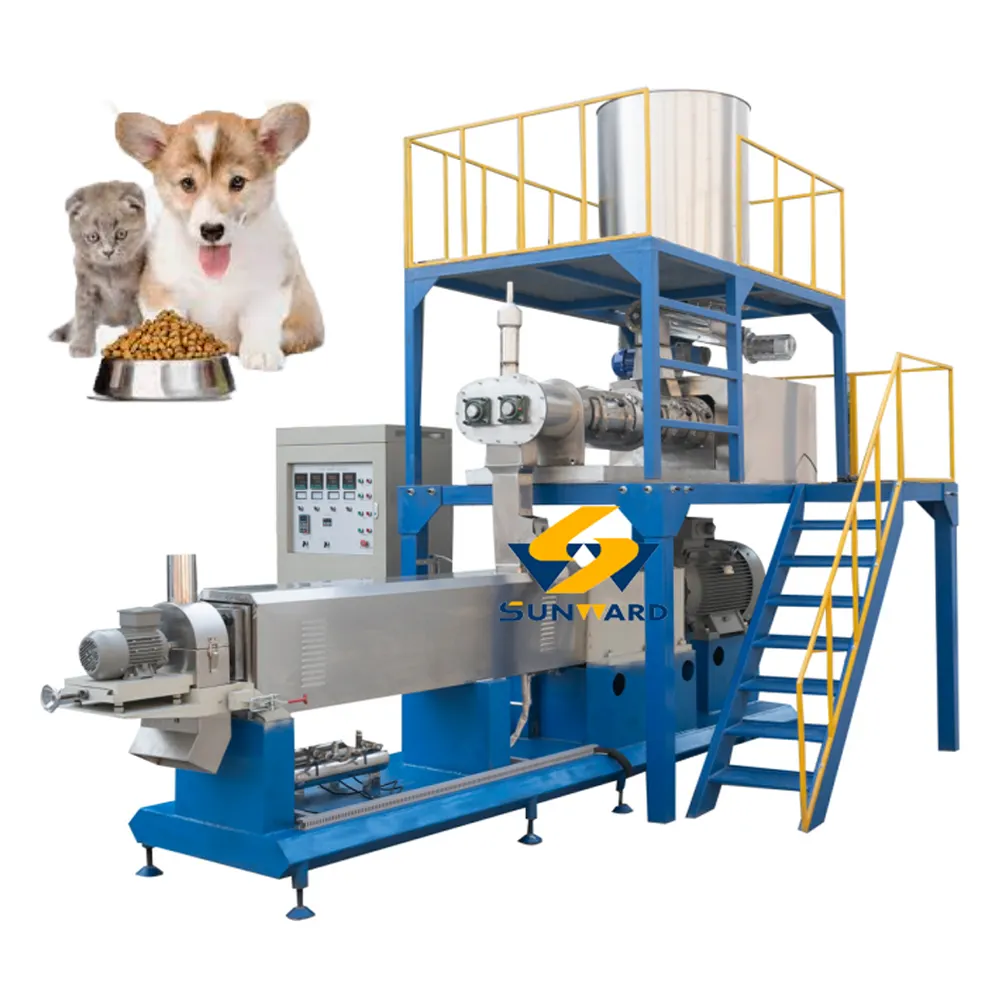 Hot sale automatic dry pet food machine line animal cat bird monkey food pellet making equipment