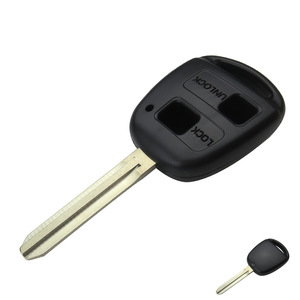 ปลอกหุ้มรีโมทกุญแจรถยนต์แบบมี2ปุ่ม TOY43ใบพัดสำหรับ Toyota Corolla RAV4 Land Cruiser Prius Yaris เคสกุญแจรถ - Product Image 1