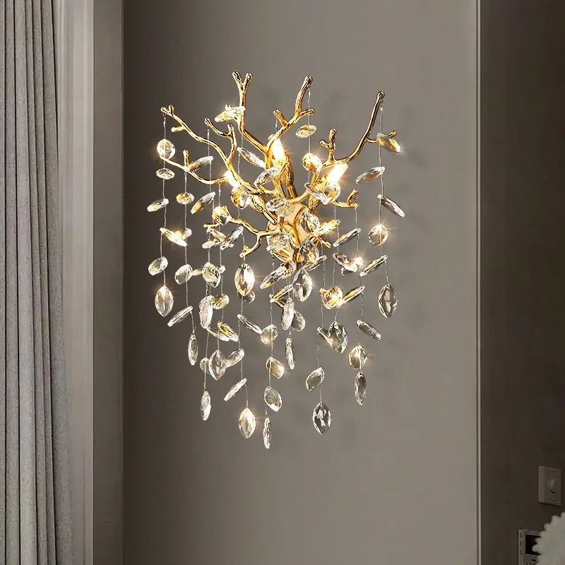 Modern Creative Golden Branch Wall Lamp For Home Luxury Lighting For Corridor Living Room