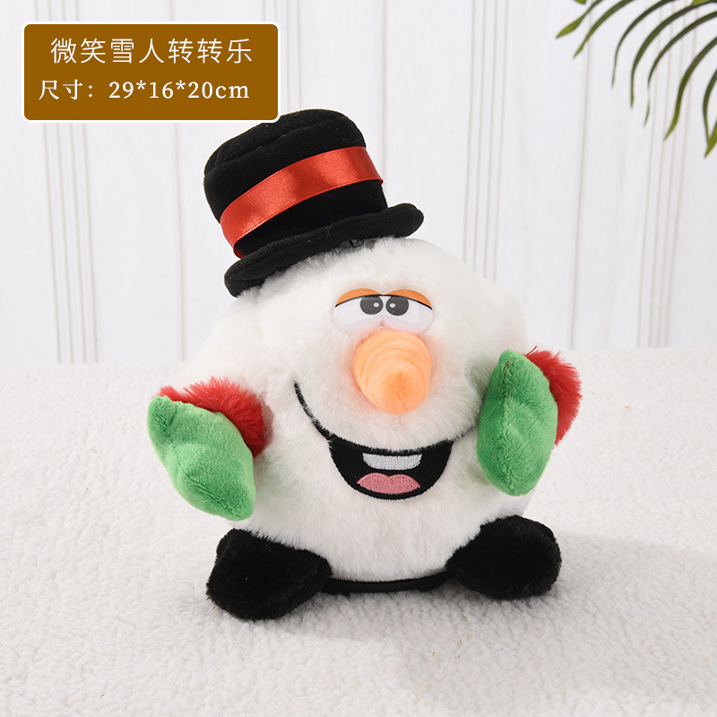 Smiling snowman spinning fun