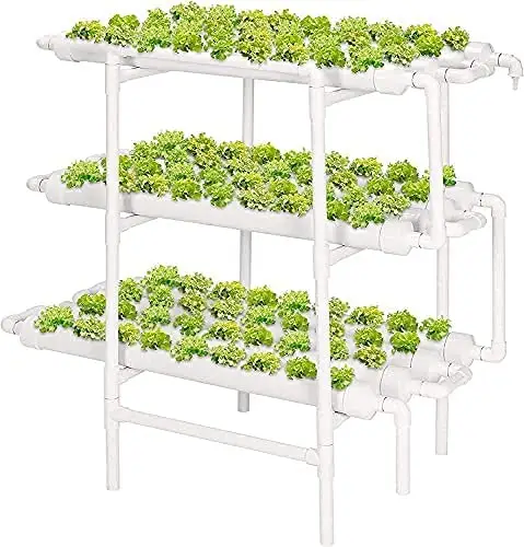 Kit de cultivo hidropónico de plantas, tubería de agua de pvc, 108 agujeros, sin tierra, adecuado para germinación de plantas de interior