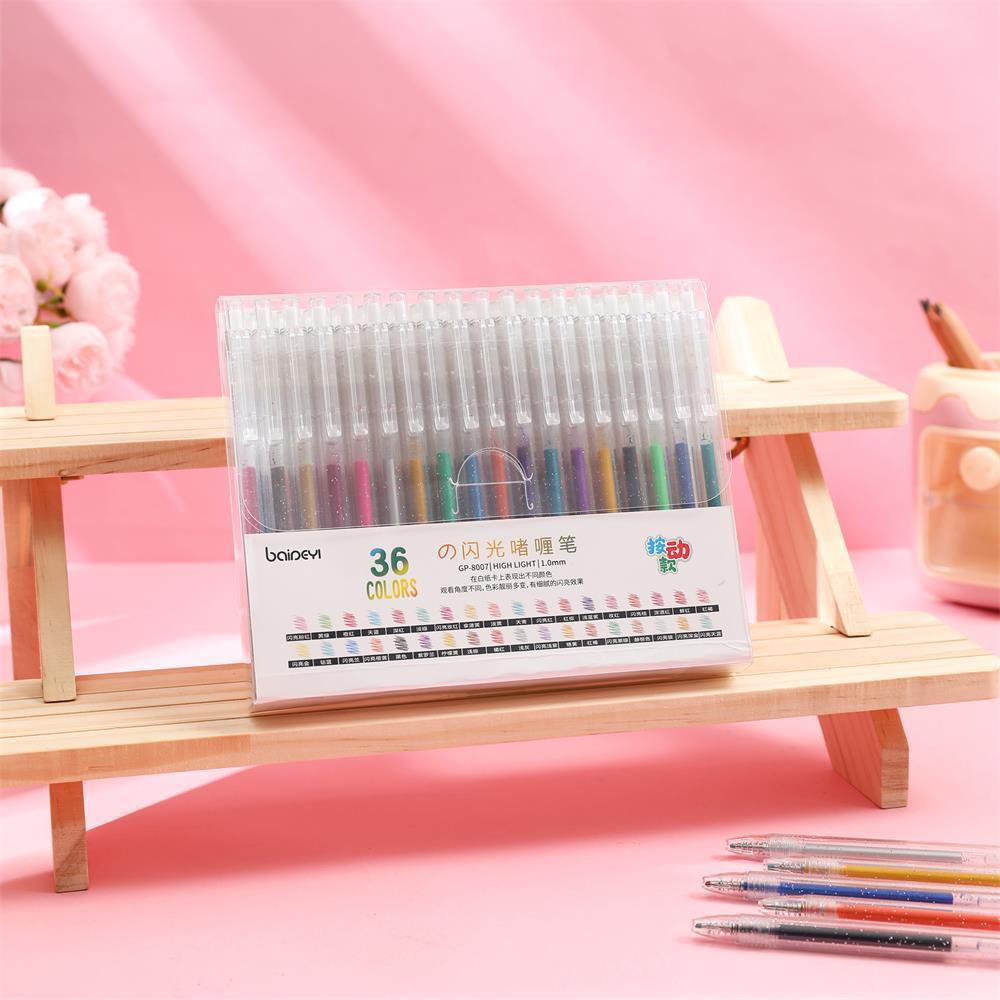 Press 36 color gel pen-white paper only