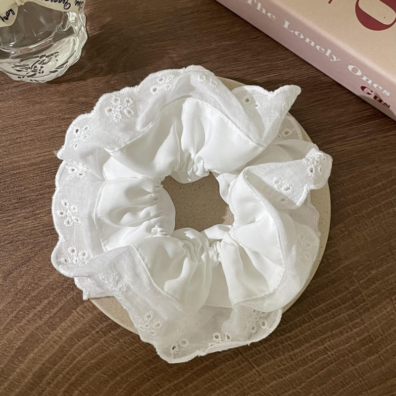1. White lace openwork double layer