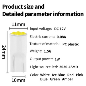 Araba genişliği göstergesi süper parlak LED okuma plaka işık T10 4smd sürüş işık gündüz farı light - Product Image 6
