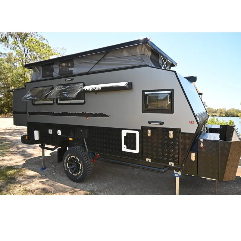 Fabbrica fabbrica su misura fabbricazione rimorchio camper auto 16ft australiano offroad rimorchio con zanzariere