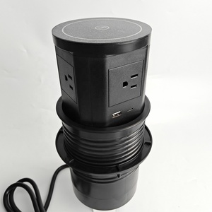 Enchufe de torre hidráulica montado en escritorio incorporado Enchufe de escritorio multifunción empotrado Enchufe emergente con cargador inalámbrico - Product Image 2
