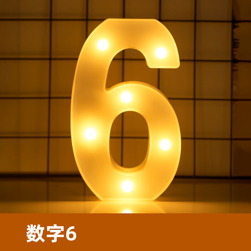 white Letters: 6 - letter lamp 17*21cm