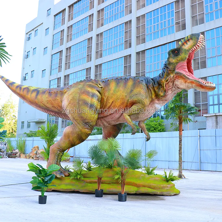 Comprar robô de dinossauro animatrônico tamanho real para parque temático de diversões para parque de dinossauros