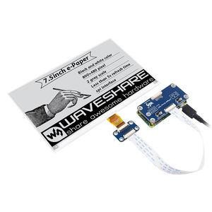 Roarkit 7.5inch E-Ink E-Paper Display HAT for <strong>Raspberry</strong> <strong>Pi</strong> 800*480 Resolution with Embedded <strong>Controller</strong>