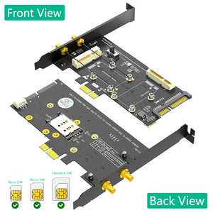 2 In1 Combo <strong>Mini</strong> <strong>PCI</strong>-E to <strong>PCI</strong>-E 1x and MSATA to SATA3 Adapter with SIM Card Slot for WiFi/ 3G/4G/LTE/ Msata SSD - Product Image 2