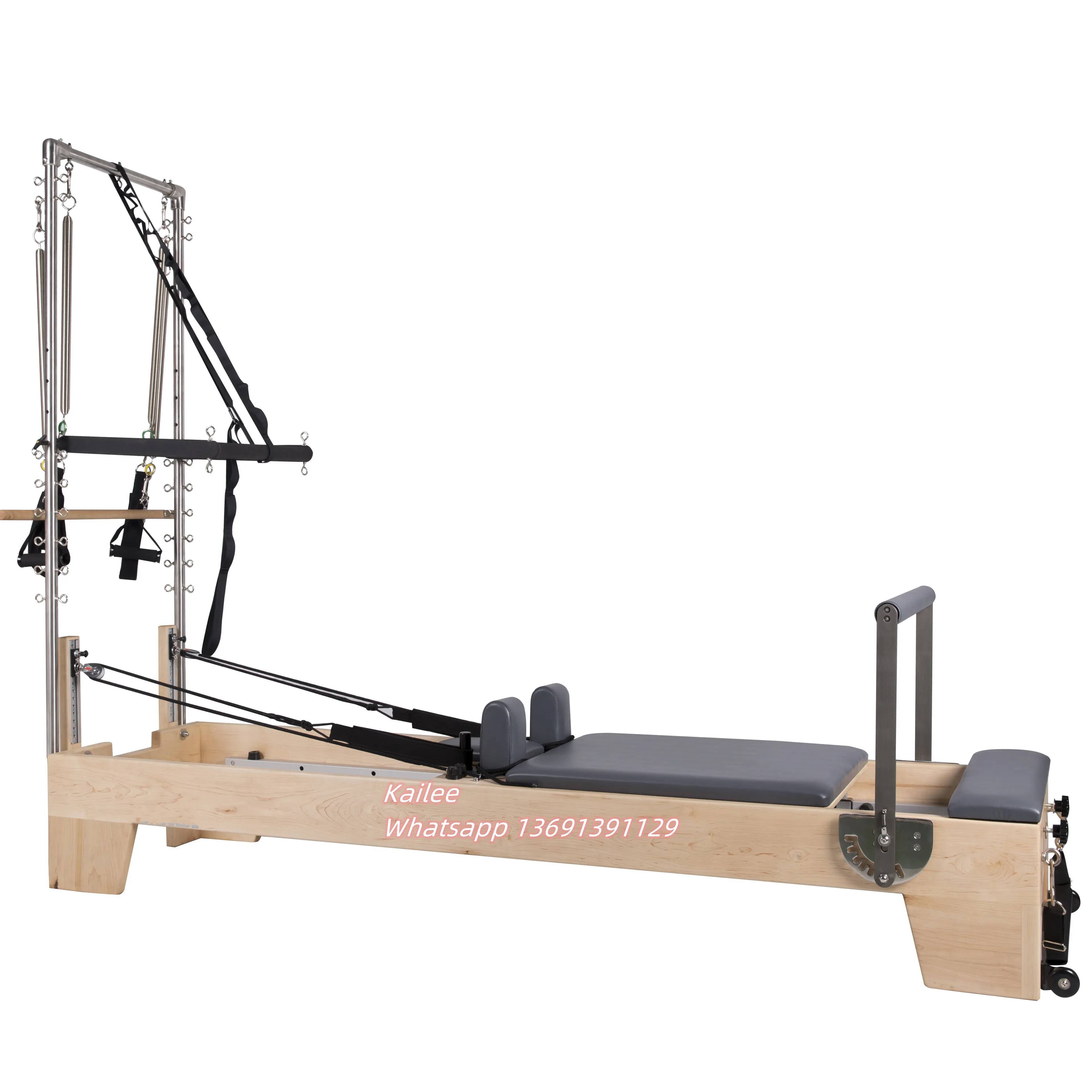 Bán Sỉ Nhà Cải Tạo Pilates Bán Lẻ Với Nửa Tháp Gỗ Phong Reformer Với 1/2 Trapeze Hoặc Full Trapeze Cadillac Reformer