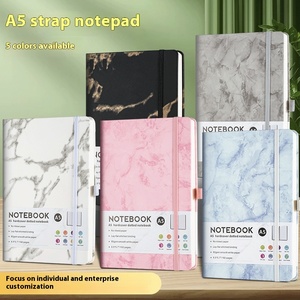Customizable Cross-Border Marble Strap <strong>Notebook</strong> A3/A5 Planner <strong>with</strong> <strong>Elastic</strong> Band PU Leather Logo <strong>Printing</strong> Creative Diary Design - Product Image 3