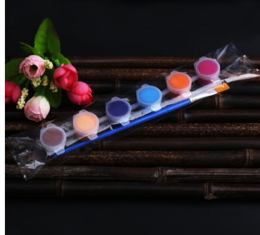 6 colores pintura acrílica B estilo con 1 unids cepillo