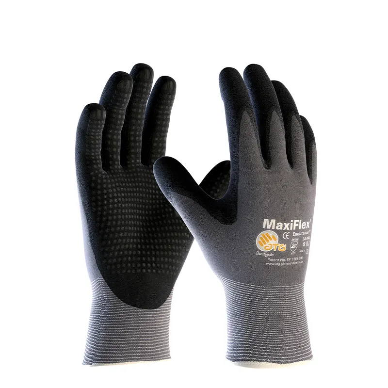 Palm Dip Ultra-fine schiuma Nitrile 34-844 senza soluzione di continuità Nylon 15 Gauge grigio nero Logo personalizzato cura personale morbido 50 paia