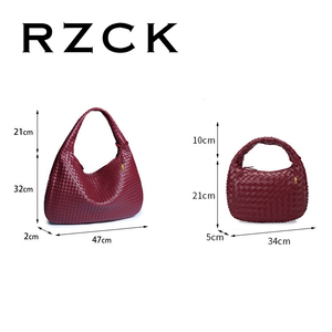 Rzck נשים fuchso שקית ארוג עור טבעוני אמא גדול הובו תיק כתפיים גדולת תיק יוקרה אוניברסיטה שקיות יד לילדה