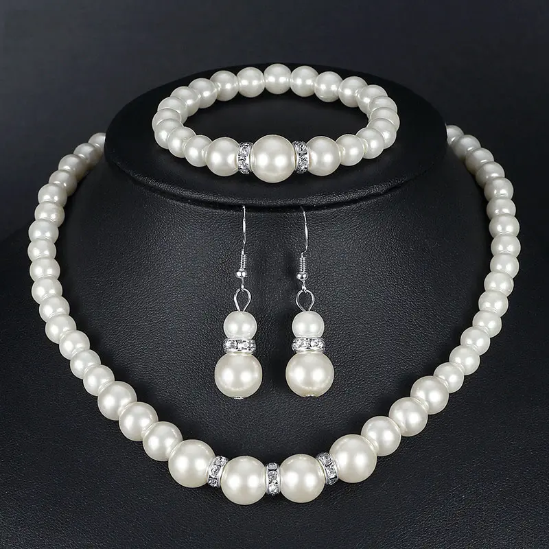 Conjunto de collar de perlas de agua dulce 2022 Natural para mujer, incluye pulsera impresionante y pendientes, regalo de joyería