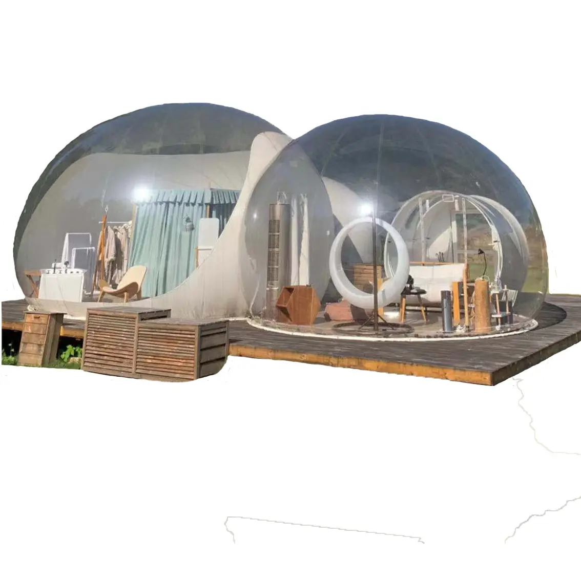Carpa de cúpula glamping impermeable al aire libre tienda de campaña inflable y carpa de burbujas transparente inflable a la venta