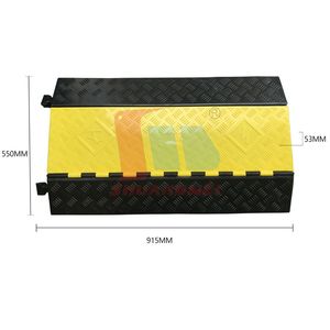 Movable Heavy Duty Flexible <strong>Yellow</strong> 5 Channel Rubber Cable <strong>Ramp</strong> Temporary Cable Cover Protector Floor Rubber Wire Cable Protector - Product Image 2