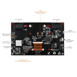 Hochwertiger kleiner 7-Zoll-Touchscreen-Monitor mit zwei eingebauten Lautsprechern für Raspberry Pi 4 3 PC-Computer AIDA64-Switch - Product Image 5