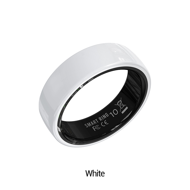 Bague intelligente en céramique blanche