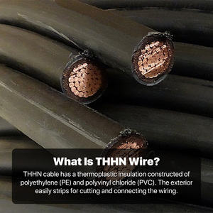 THHN電線ケーブル86 4 2 Awg 1/0 2/0 3/0 4/0awg銅導体単線THWTHWN THHN線150mm - Product Image 2