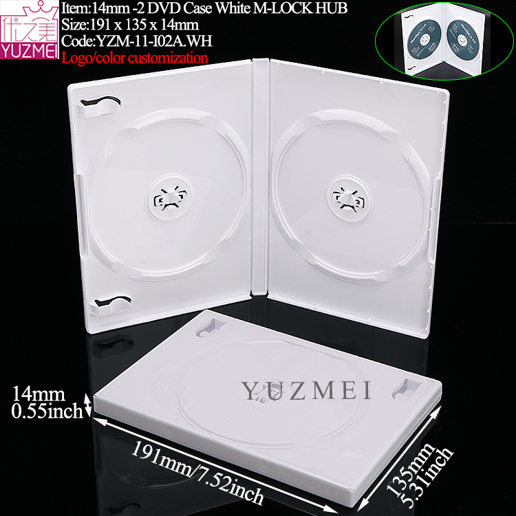 I02A:14mm M-LOCK 2-DVD Case White