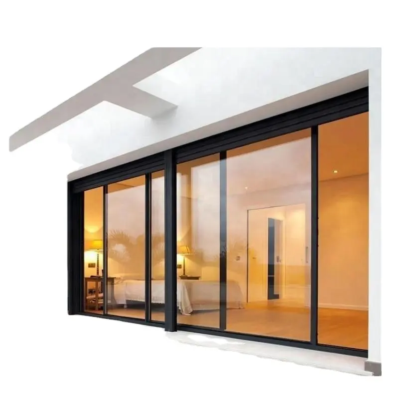 Ventana de vidrio para ventana de techo, ventana larga de aluminio fina y estrecha, sin apertura