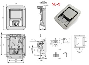 Hengsheng MS866-5 paslanmaz çelik/karbon çelik RV kilit T kilit üç çok noktalı düz kilit siyah anahtar ile - Product Image 5