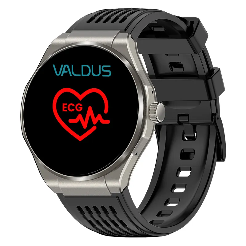 VALDUS ECG Health Smartwatch Measurement Radiation Womens Health Reminder Heart Rate Alarm IP65 VE35 PRORound Screen Smart Watch