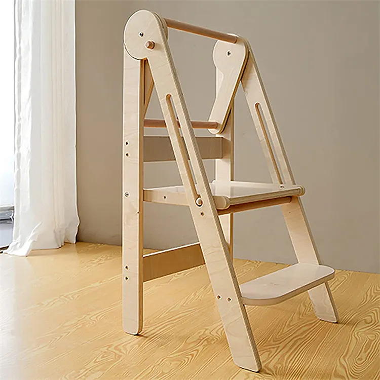 Plegable aprendizaje torre de madera Montessori silla escalera niños escalada cocina ayudante taburete