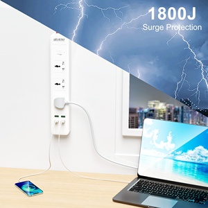 Toma de corriente de placa de enchufe de oficina inteligente múltiple universal con tira de Alimentación protectora contra sobretensiones USB - Product Image 5