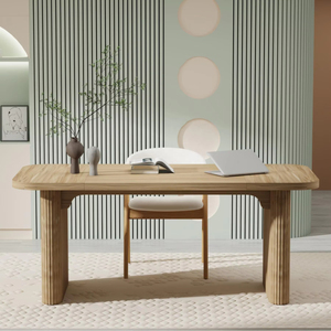 62-Zoll-großer langer Desktop-Executive-<span class=keywords><strong>Computer</strong></span> tisch Moderner rechteckiger hölzerner Schreib arbeitstisch für das Home Office